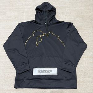 Vintage Marlboro Man Gold Embroidered Silhouette Black Hoodie Sweatshirt Men's M